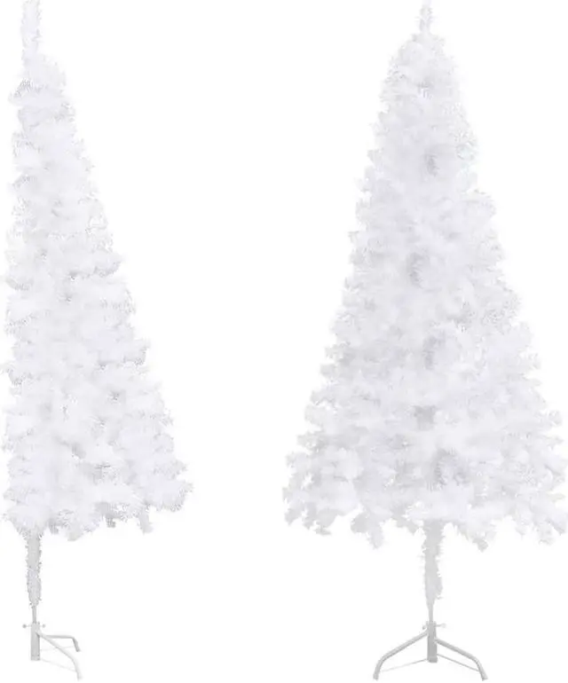 Alt view image 2 of 12 - vidaXL Christmas Tree Decoration Corner Artificial Tree with Stand White PVC