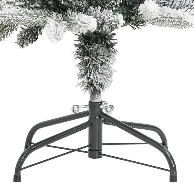 Alt view image 13 of 13 - vidaXL Christmas Tree Slim Artificial Xmas Tree with Flocked Snow PVC and PE
