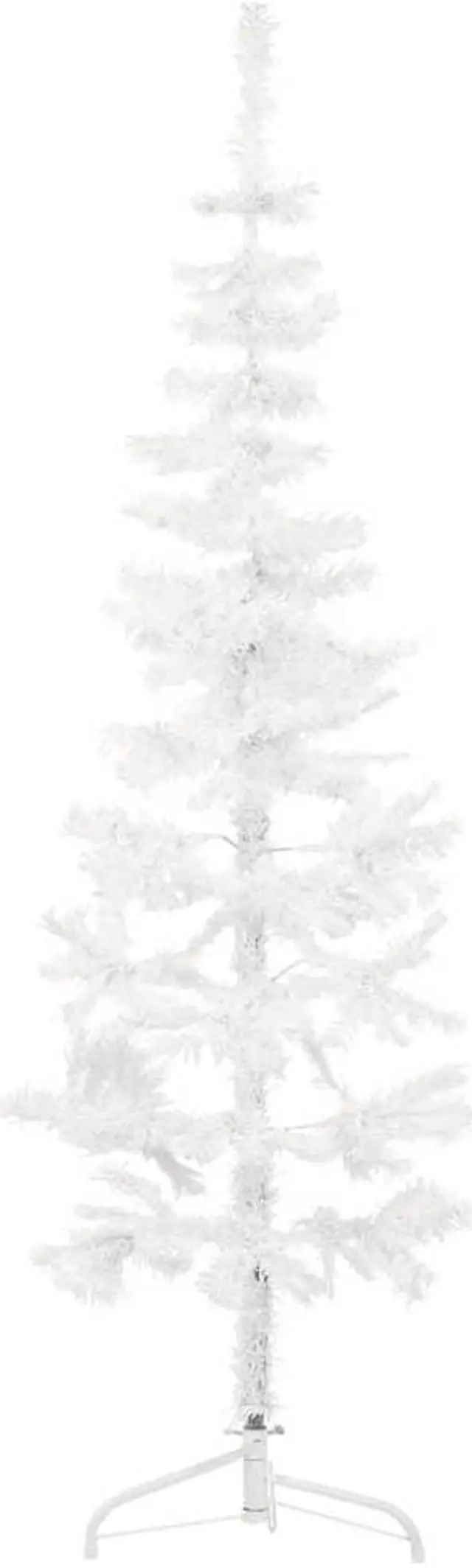 Alt view image 2 of 15 - vidaXL Christmas Tree Decor Slim Artificial Half Xmas Tree with Stand White