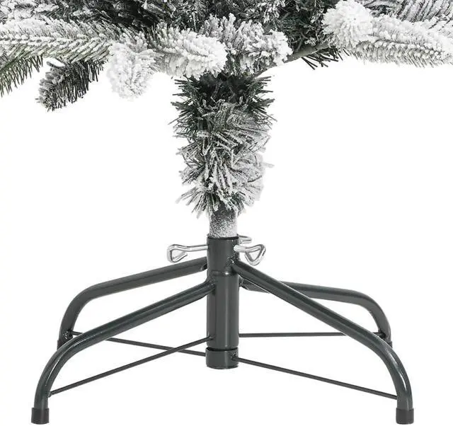 Alt view image 13 of 13 - vidaXL Artificial Slim Christmas Tree with Flocked Snow 7 ft PVC&PE