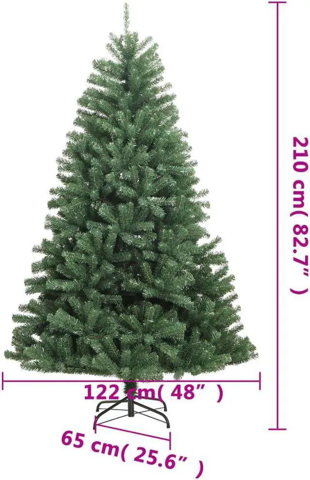 Alt view image 3 of 5 - vidaXL Christmas Tree Outdoor Artificial Hinged Xmas Tree with Stand Green