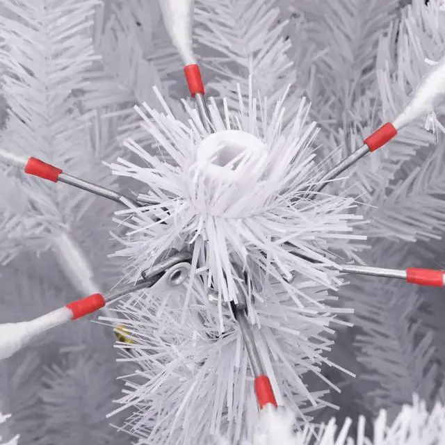 Alt view image 5 of 5 - vidaXL Christmas Tree Artificial Hinged Xmas Tree Decoration with Stand White