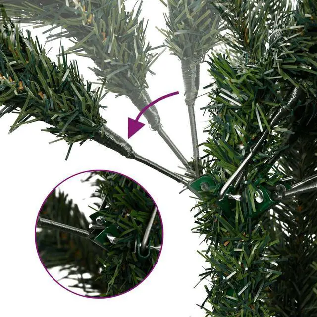 Alt view image 2 of 5 - vidaXL Christmas Tree Artificial Hinged Christmas Tree with Cones and Berries