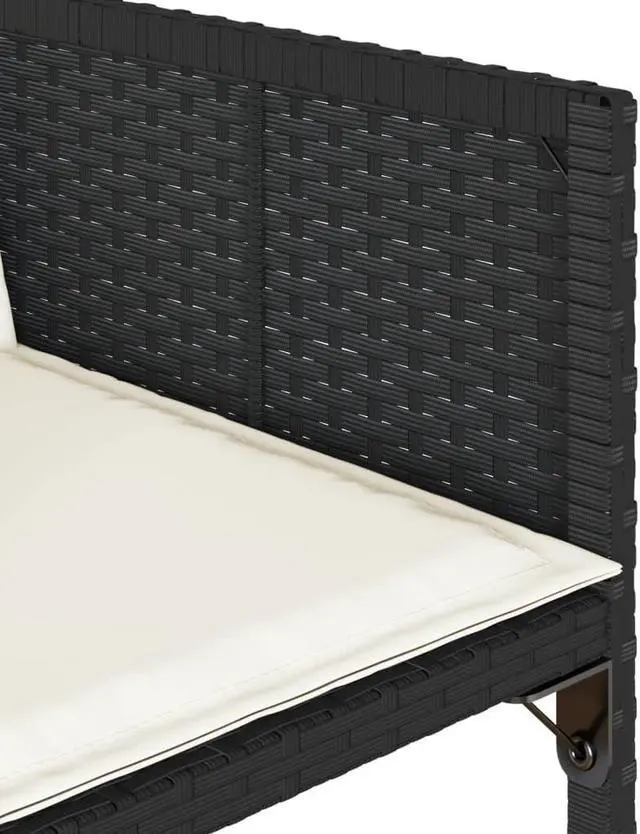 Alt view image 5 of 5 - vidaXL Patio Dining Set with Cushions Furniture 11 Piece Black Poly Rattan