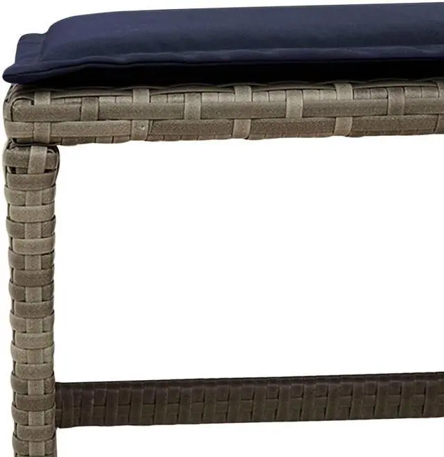 Alt view image 6 of 6 - vidaXL Patio Dining Set with Cushions Garden Furniture 9 Piece Gray Poly Rattan