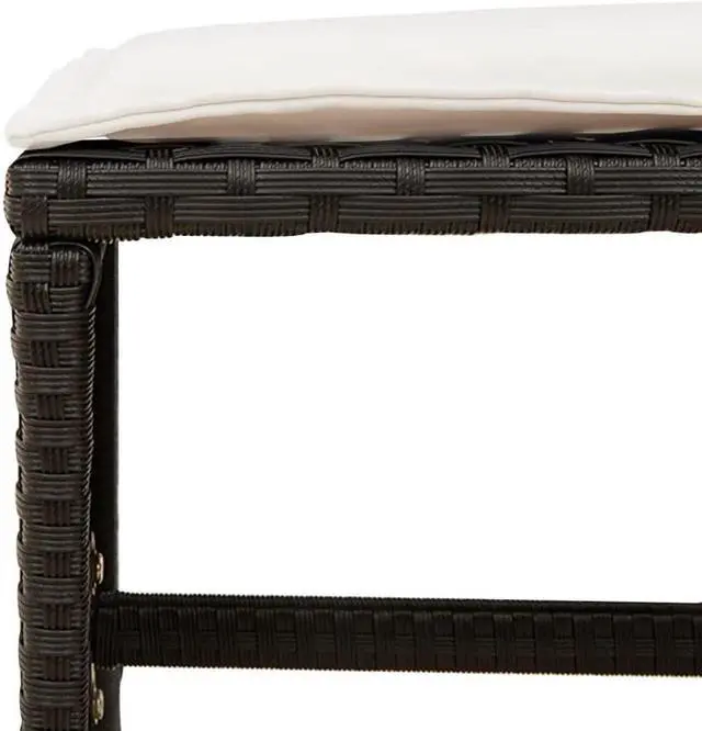 Alt view image 6 of 6 - vidaXL Patio Dining Set with Cushions Outdoor Garden 9 Piece Black Poly Rattan