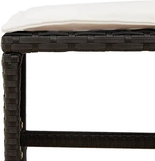 Alt view image 6 of 6 - vidaXL Patio Dining Set with Cushions Outdoor Garden 15 Piece Black Poly Rattan