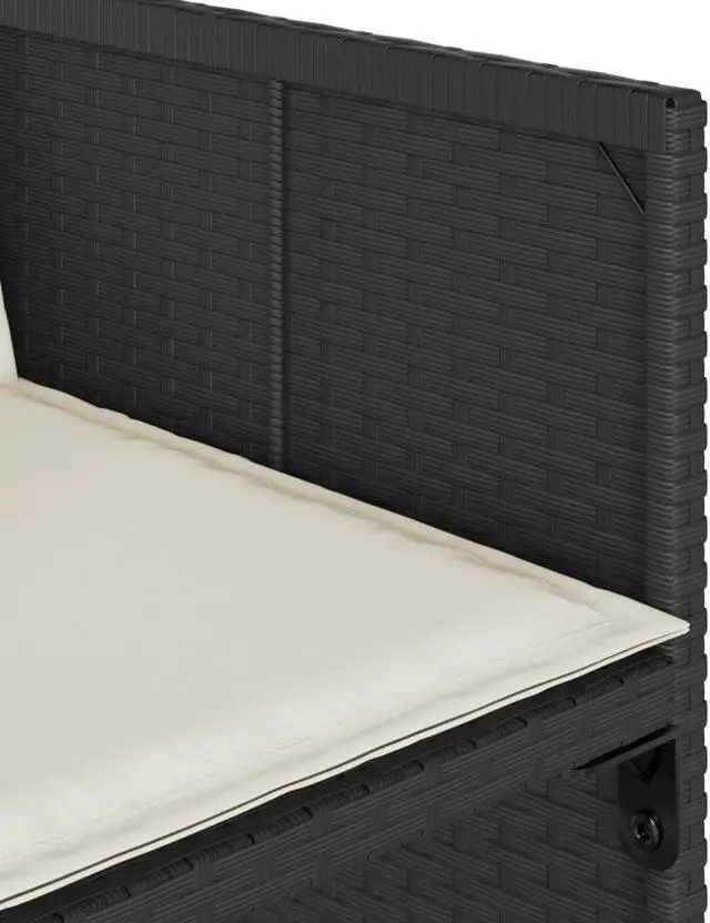 Alt view image 5 of 5 - vidaXL Patio Dining Set with Cushions Furniture 11 Piece Black Poly Rattan