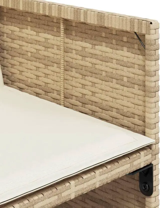 Alt view image 5 of 5 - vidaXL Patio Dining Set with Cushions Furniture 11 Piece Beige Poly Rattan