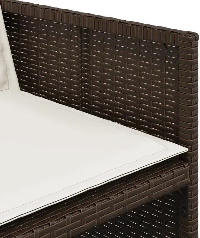 Alt view image 6 of 6 - vidaXL Patio Dining Set with Cushions Furniture 9 Piece Brown Poly Rattan