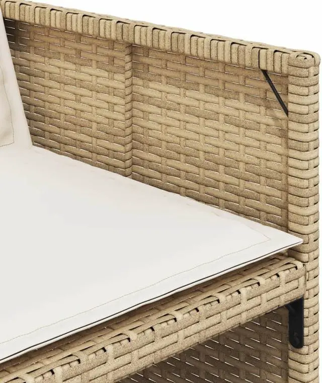 Alt view image 6 of 6 - vidaXL Patio Dining Set with Cushions Furniture 9 Piece Beige Poly Rattan