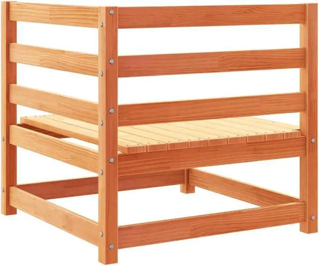 Alt view image 5 of 6 - vidaXL Patio Sofa Set Outdoor Conversation 3 Piece Wax Brown Solid Wood Pine