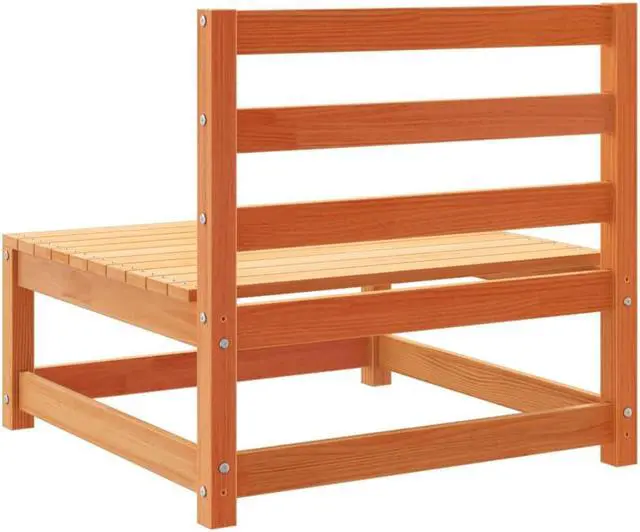 Alt view image 6 of 6 - vidaXL Patio Sofa Set Outdoor Conversation 3 Piece Wax Brown Solid Wood Pine