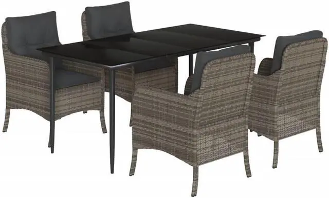 Alt view image 2 of 7 - vidaXL Bistro Set with Cushions Outdoor Furniture 3 Piece Brown Poly Rattan