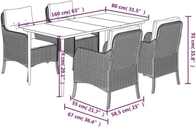 Alt view image 4 of 7 - vidaXL Bistro Set with Cushions Outdoor Furniture 3 Piece Brown Poly Rattan