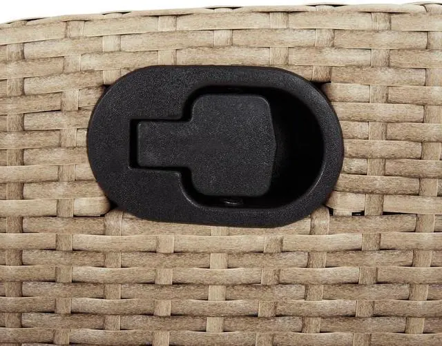 Alt view image 6 of 6 - vidaXL Patio Dining Set with Cushions Garden Furniture 5 Piece Beige Poly Rattan