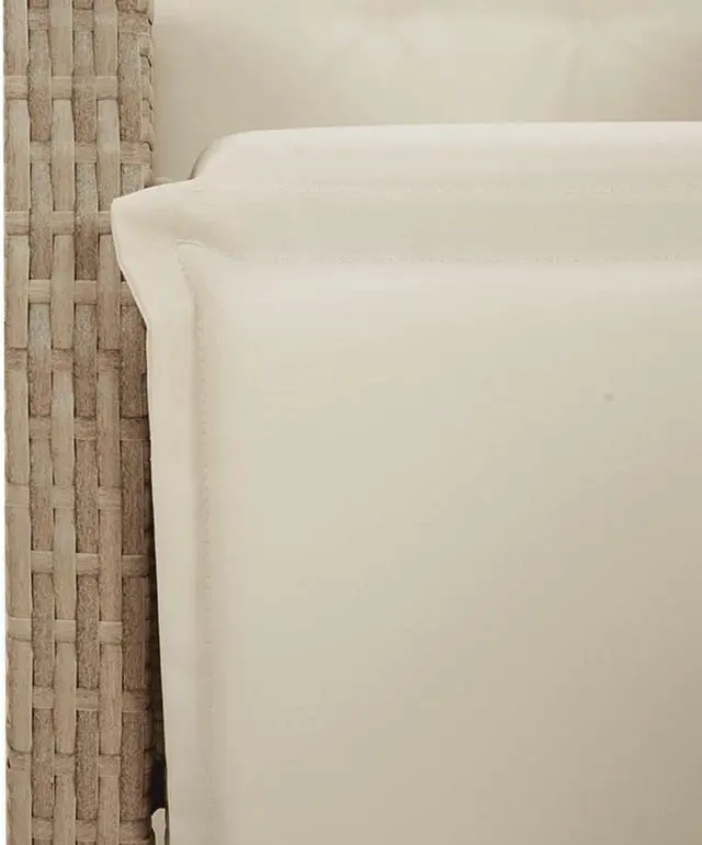 Alt view image 5 of 6 - vidaXL Patio Dining Set with Cushions Garden Furniture 5 Piece Beige Poly Rattan