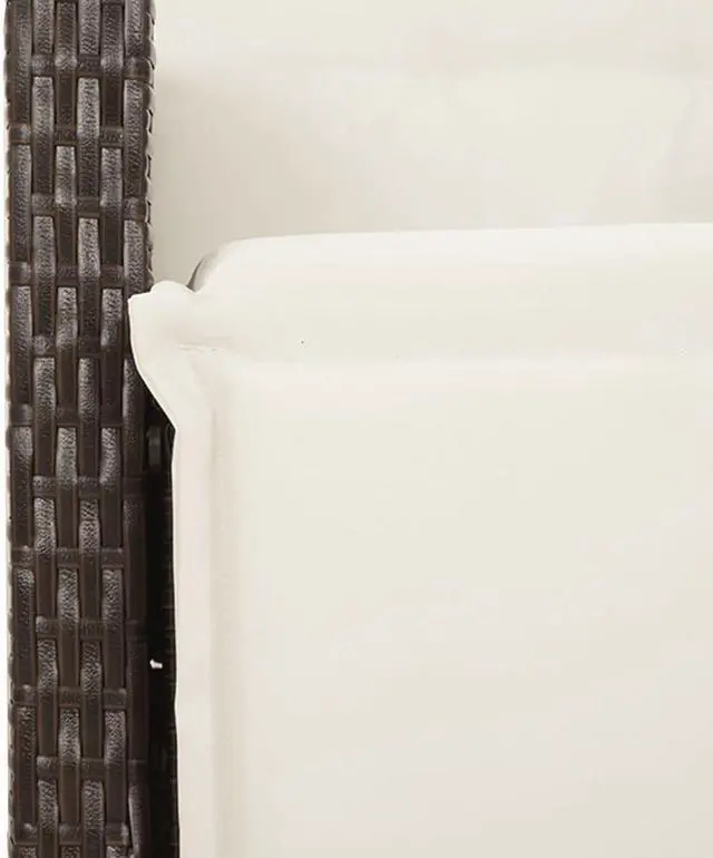 Alt view image 5 of 6 - vidaXL Patio Dining Set with Cushions Garden Furniture 3 Piece Brown Poly Rattan