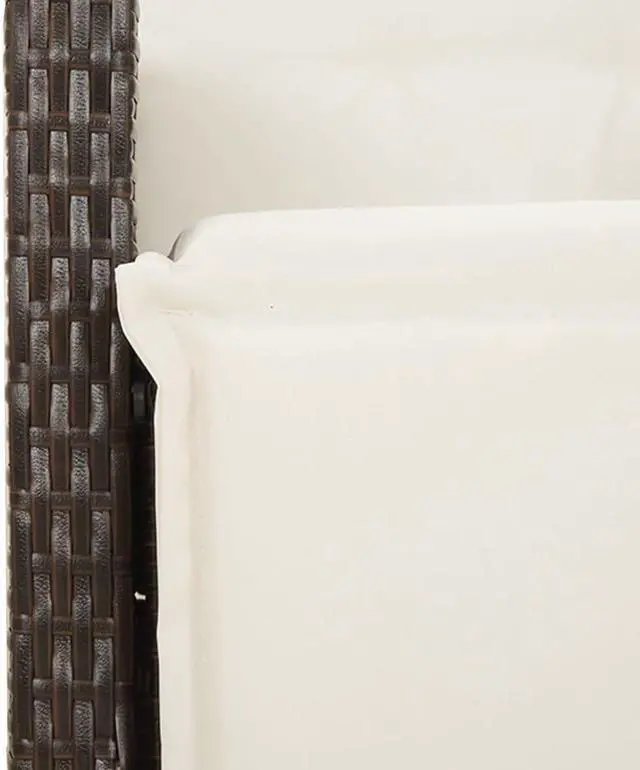 Alt view image 5 of 6 - vidaXL Patio Dining Set with Cushions Garden Furniture 3 Piece Brown Poly Rattan