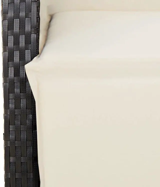 Alt view image 5 of 6 - vidaXL Patio Dining Set with Cushions Garden Furniture 9 Piece Black Poly Rattan