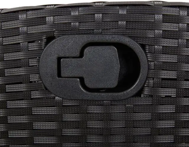 Alt view image 6 of 6 - vidaXL Patio Dining Set with Cushions Garden Furniture 5 Piece Black Poly Rattan