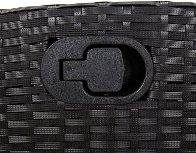 Alt view image 6 of 6 - vidaXL Patio Dining Set with Cushions Garden Furniture 9 Piece Black Poly Rattan