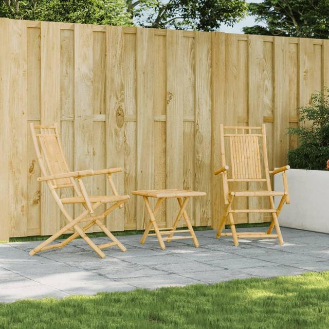 Main image of vidaXL Folding Patio Chairs Seating Garden Outdoor Furniture 2 Pcs Bamboo
