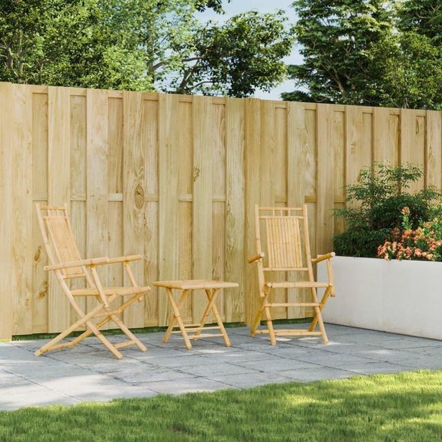 Alt view image 2 of 6 - vidaXL Folding Patio Chairs Seating Garden Outdoor Furniture 2 Pcs Bamboo
