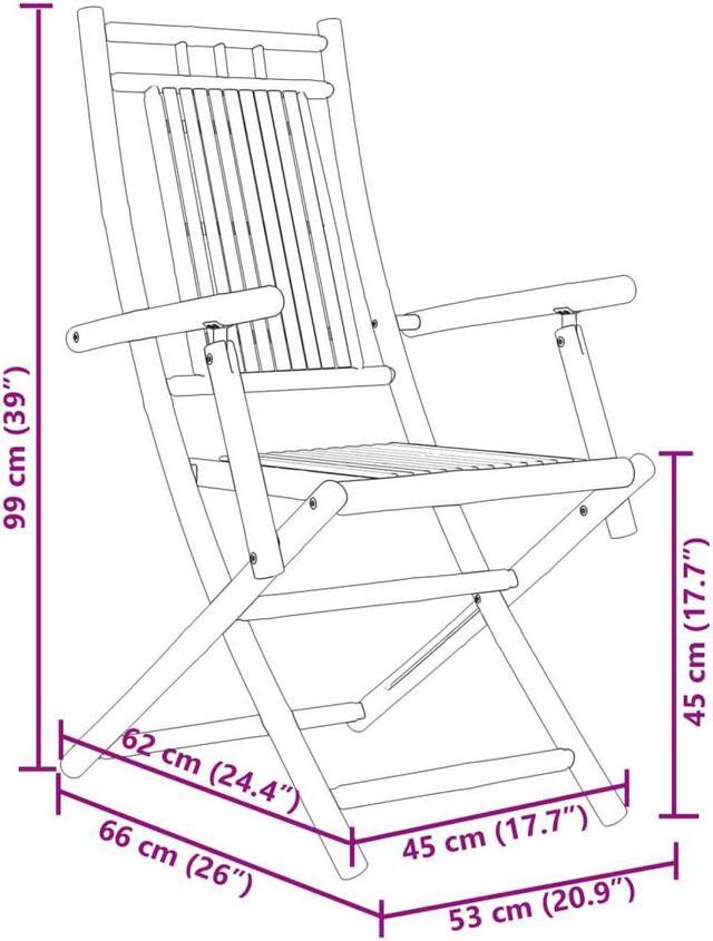 Alt view image 4 of 6 - vidaXL Folding Patio Chairs Seating Garden Outdoor Furniture 2 Pcs Bamboo