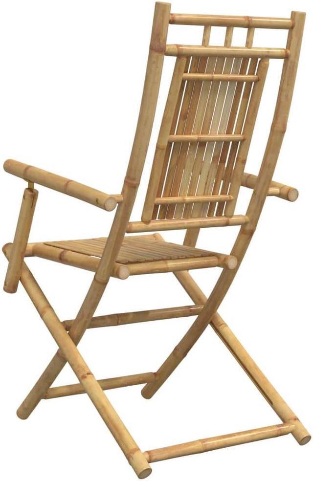 Alt view image 5 of 6 - vidaXL Folding Patio Chairs Seating Garden Outdoor Furniture 2 Pcs Bamboo