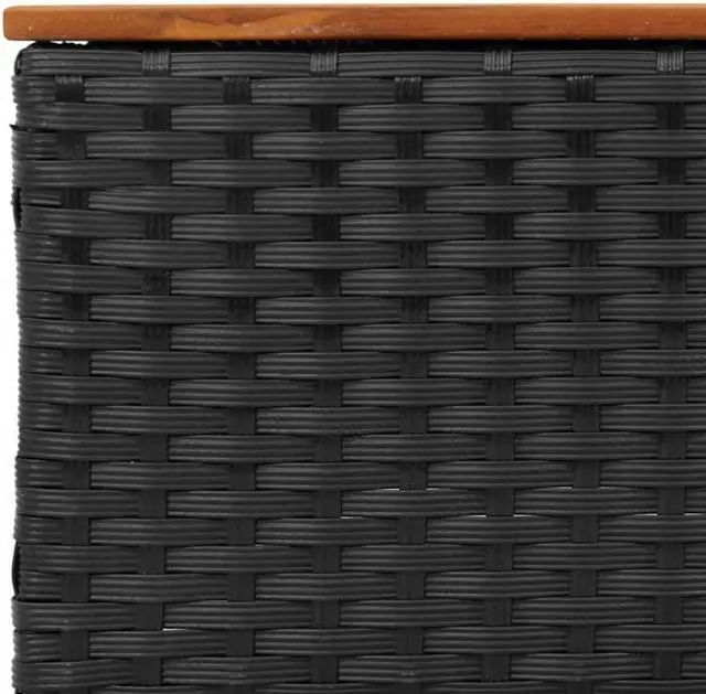 Alt view image 5 of 6 - vidaXL Patio Sofa Set with Cushions Furniture 5 Piece Black Poly Rattan Acacia