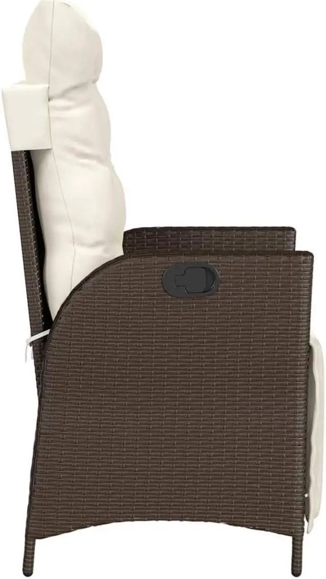 Alt view image 6 of 7 - vidaXL Reclining Patio Chair with Cushions Outdoor Furniture Gray Poly Rattan