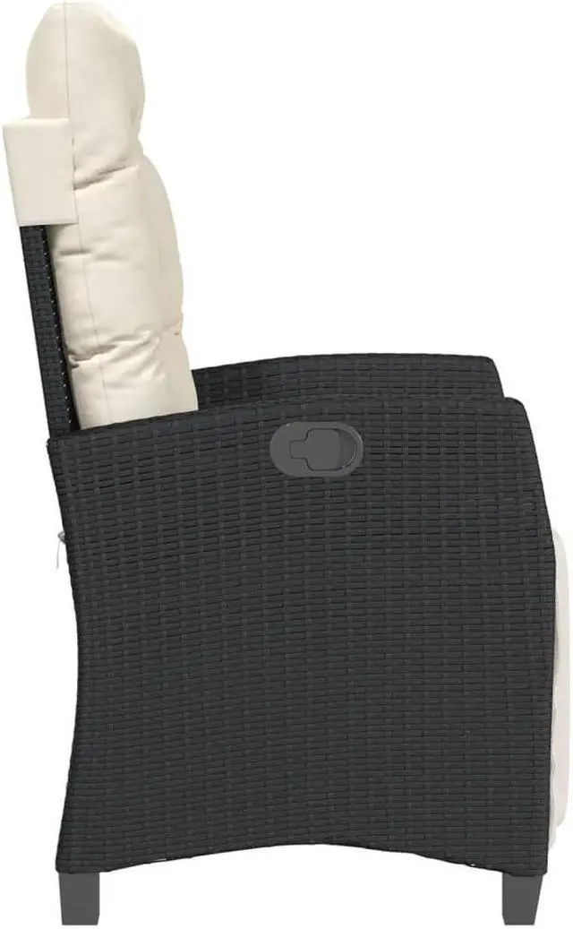 Alt view image 6 of 7 - vidaXL Reclining Patio Chairs with Footrest Furniture 2 Pcs Black Poly Rattan