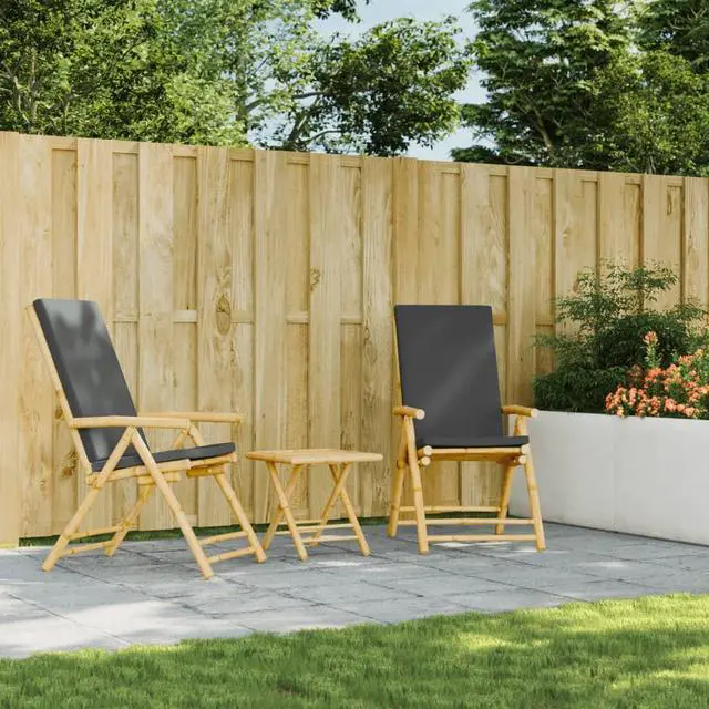 Alt view image 2 of 7 - vidaXL Folding Patio Table Garden Outdoor Courtyard Greenhouse Furniture Bamboo
