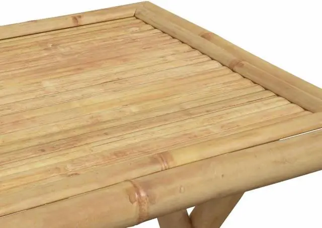 Alt view image 7 of 7 - vidaXL Folding Patio Table Garden Outdoor Courtyard Greenhouse Furniture Bamboo