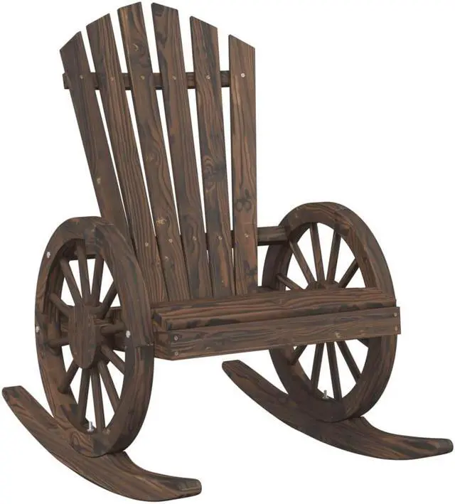 Alt view image 3 of 6 - vidaXL Rocking Adirondack Chair Chaise Lounge Outdoor Seating Solid Wood Fir