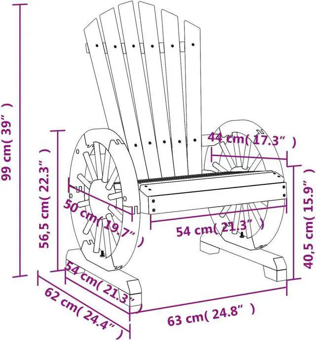 Alt view image 4 of 6 - vidaXL Patio Adirondack Chairs Chaise Lounge Seating 2 Pcs Solid Wood Fir