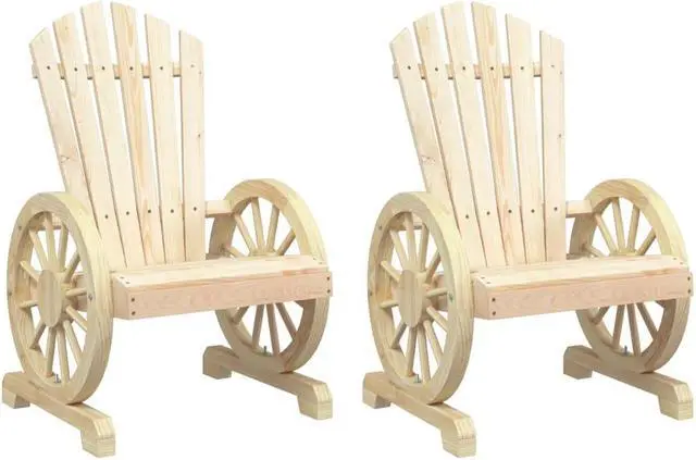 Alt view image 3 of 6 - vidaXL Patio Adirondack Chairs Chaise Lounge Seating 2 Pcs Solid Wood Fir