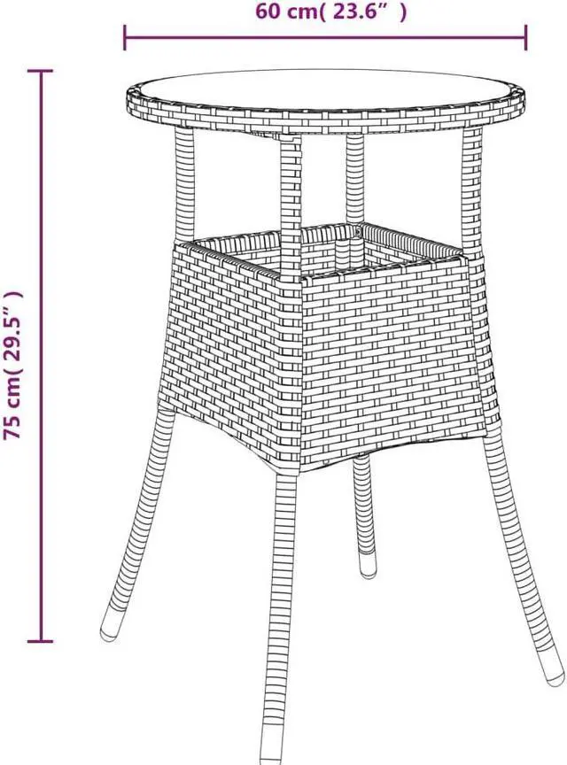 Alt view image 4 of 6 - vidaXL Patio Bistro Set with Cushions Outdoor Furniture 3 Piece Gray Poly Rattan