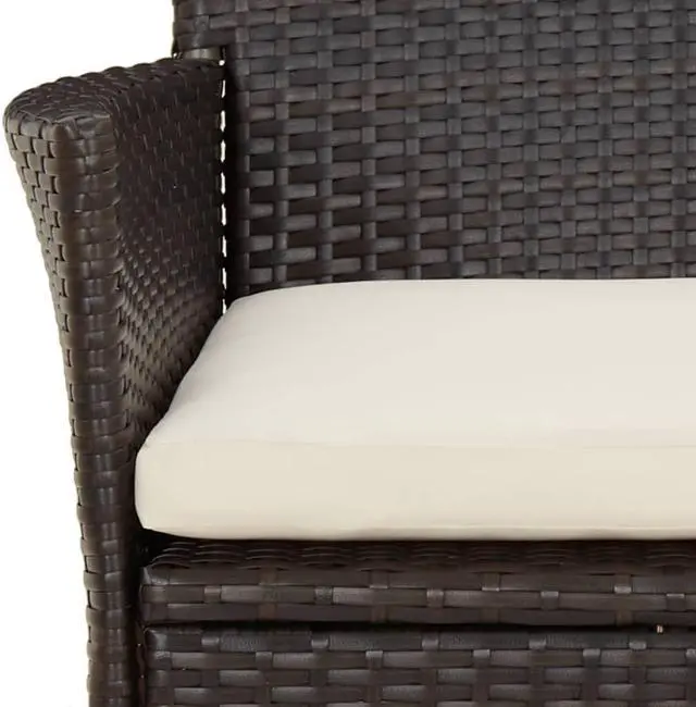 Alt view image 5 of 6 - vidaXL Patio Dining Set with Cushions Furniture 9 Piece Brown Poly Rattan