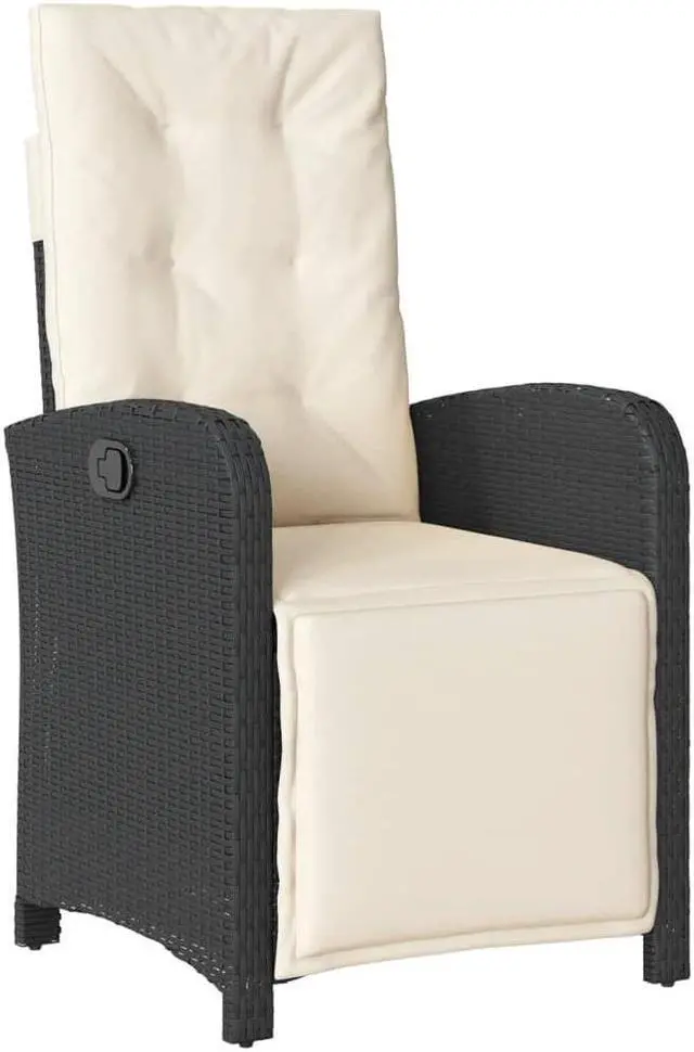Alt view image 3 of 7 - vidaXL Patio Chairs with Cushions Outdoor 2 Pcs Gray Poly Rattan Acacia Wood