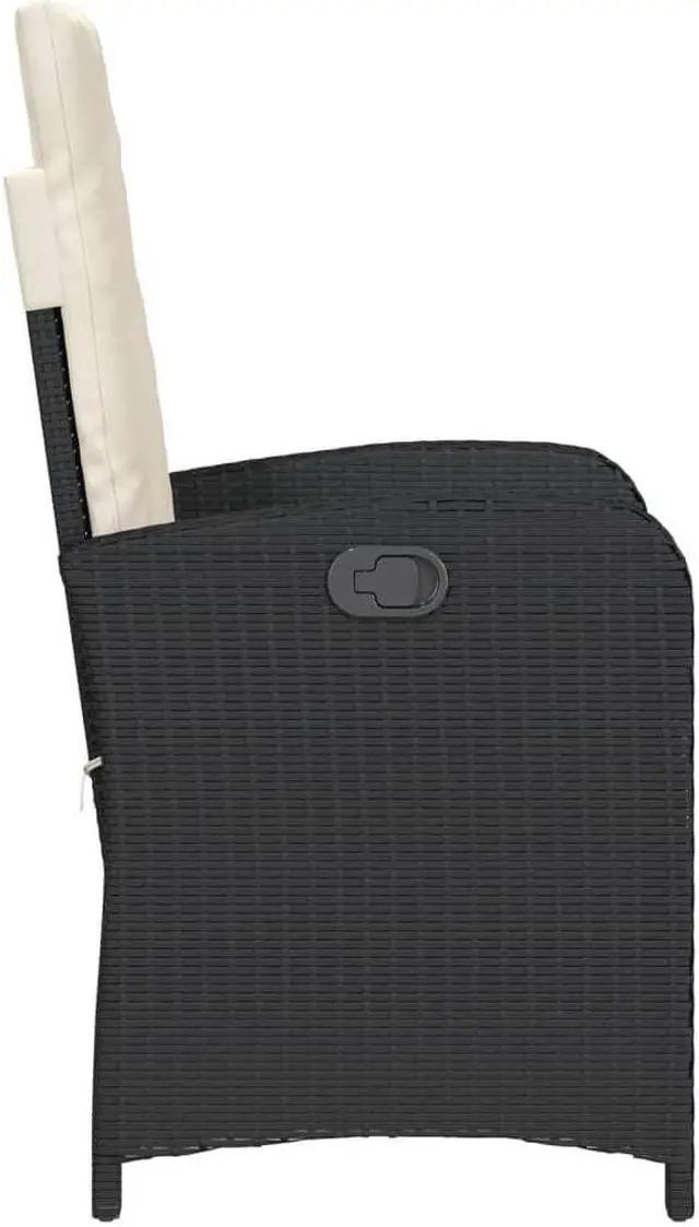 Alt view image 6 of 7 - vidaXL Reclining Patio Chairs with Cushions Furniture 2 Pcs Black Poly Rattan