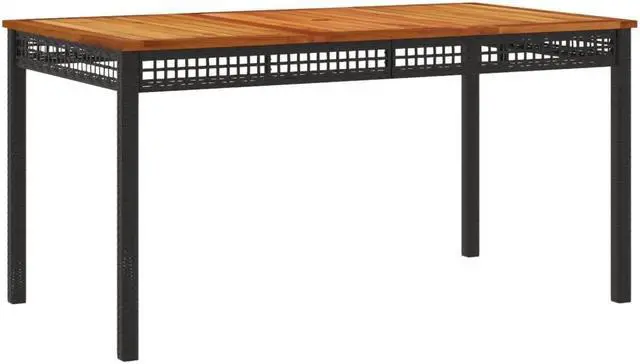 Alt view image 5 of 6 - vidaXL Patio Dining Set with Cushions Furniture 5 Piece Black Poly Rattan