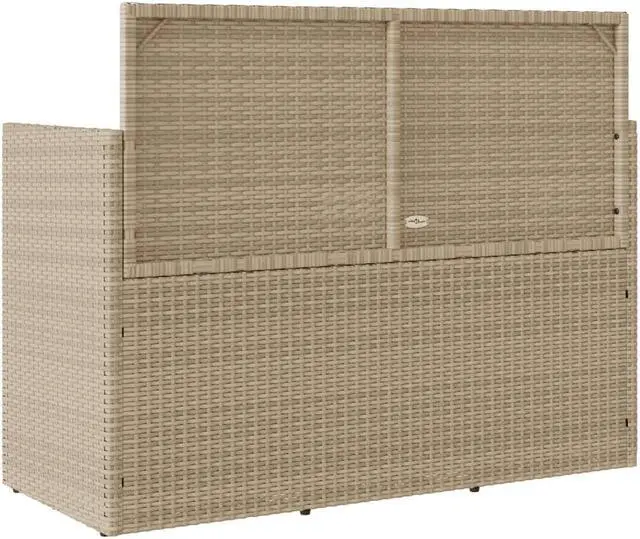 Alt view image 5 of 7 - vidaXL Patio Bench with Cushions Outdoor Loveseat Furniture Beige Poly Rattan