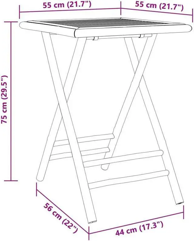 Alt view image 4 of 7 - vidaXL Folding Patio Table Garden Outdoor Courtyard Greenhouse Furniture Bamboo