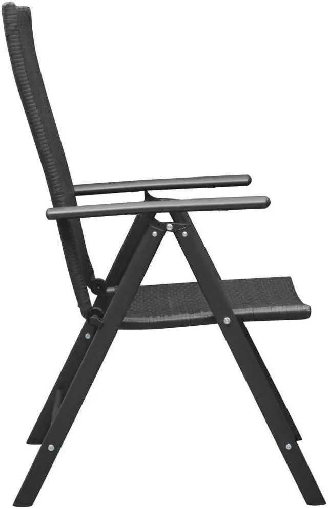 Alt view image 5 of 6 - vidaXL Patio Dining Set 9 Piece Black and Brown Outdoor Garden Balcony Dinner