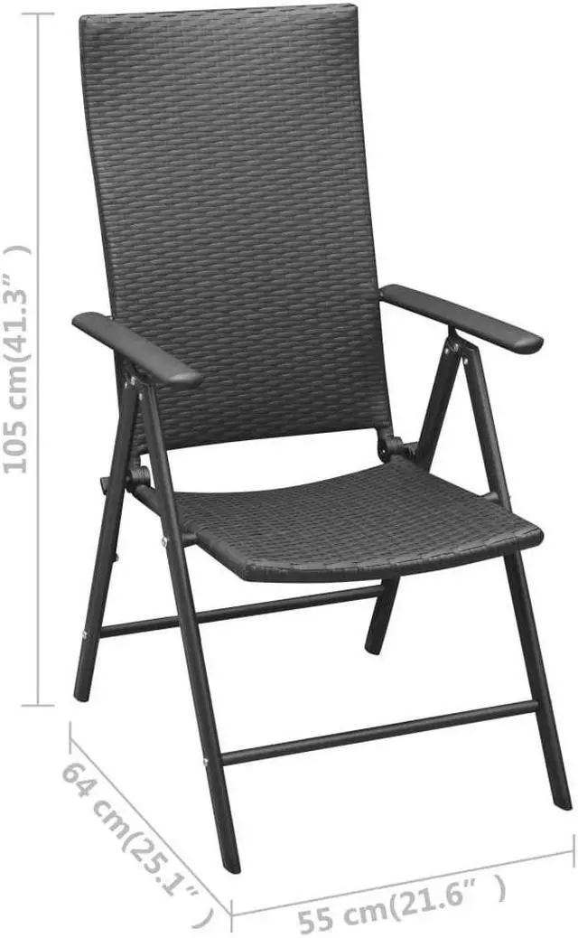 Alt view image 4 of 6 - vidaXL Patio Dining Set 9 Piece Black and Brown Outdoor Garden Balcony Dinner