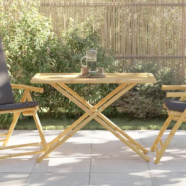 Main image of vidaXL Folding Patio Table Rectangular Garden Table Outdoor Furniture Bamboo