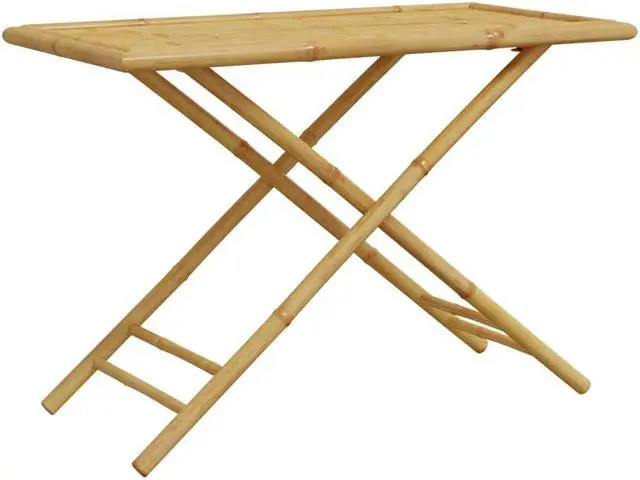 Alt view image 3 of 7 - vidaXL Folding Patio Table Rectangular Garden Table Outdoor Furniture Bamboo