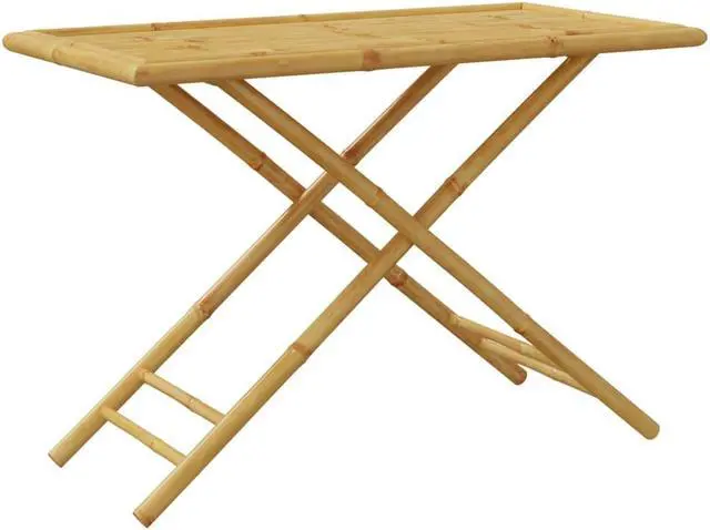 Alt view image 5 of 7 - vidaXL Folding Patio Table Rectangular Garden Table Outdoor Furniture Bamboo